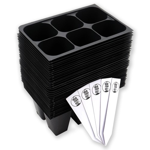 The Hydroponic City Seed Starter Trays, 216-Cell 36 Trays (216 Cells), Black - Picture 1 of 6