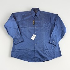 Arrow Sateen Dress Shirt Mens L Blue Wrinkle Free Long Sleeve Button Up READ NWD