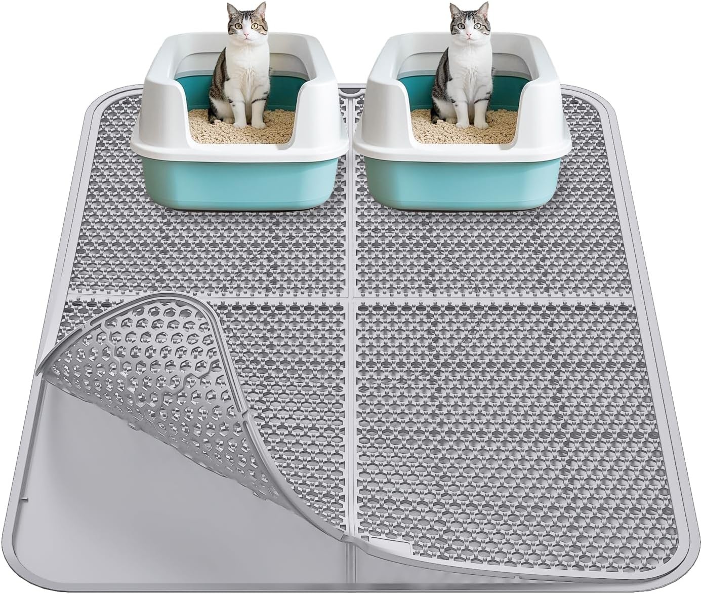 Large Cat Litter Mat, Kitty Box Mat Waterproof Urine Proof...