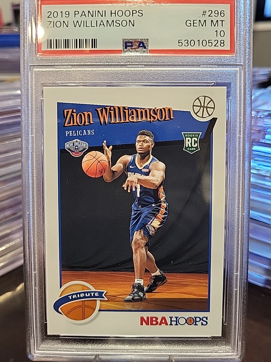 2019 Panini NBA Hoops - Hoops Tribute Zion Williamson #296 (RC) PSA GEM MT 10