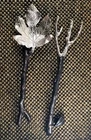 Michael Aram Fig Leaf Salad Serving Set Stainless Steel & Bronze Color 12"