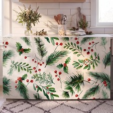 HunnmingRe Cabinet Curtain 28" W x 8.7"W x 11"L (Pack of 1), Green and Blue