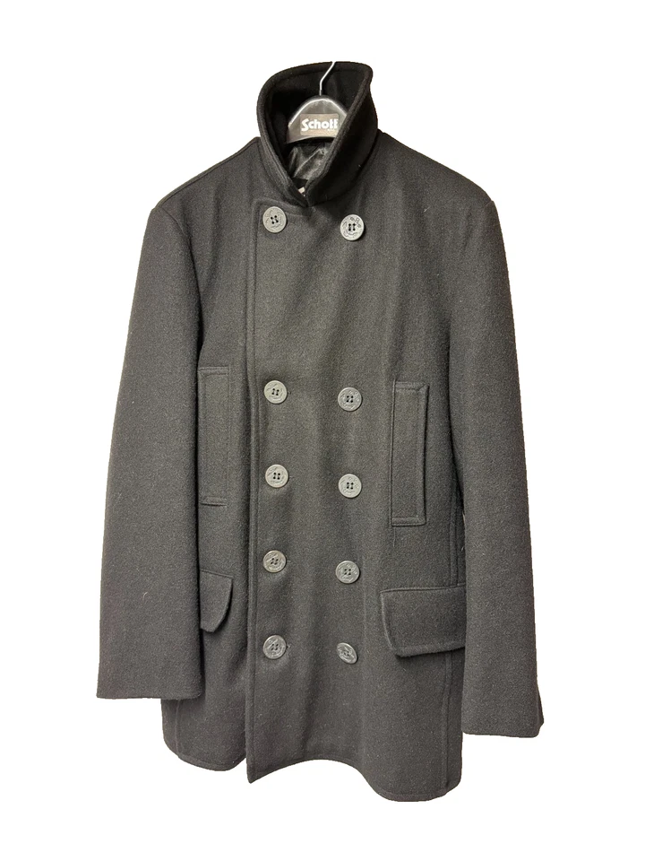 Abrigo Schott Pea - Para Hombre Negro Talla Mediana - Lana - Hecho en Canadá Foto 4 de 4