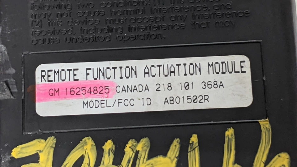 Módulo de entrada sin llave remoto Chevy GMC Tahoe Suburban 1995-1999 16254825 OEM Foto 2 de 2
