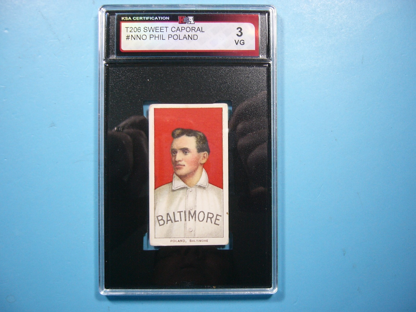 1909 T206 SWEET CAPORAL BASEBALL CARD #NNO PHIL POLAND KSA 3 NICE 1909/11 GL