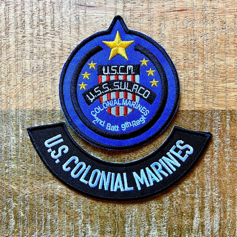 Aliens USCM Embroidered Crew Patches Iron On Sew Badge DIY Prop USS Sulaco - Image 2 of 4