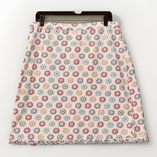 Fresh Produce Cotton Skirt Floral A Line Large Pink Daisy Print Ruffle Colorful