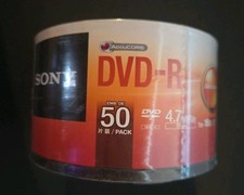 NEW Sony DVD-R 4.7GB 120 Min 16X DVD-R Blank Media Disc 50 Pack SEALED