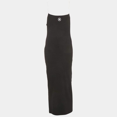 ROTATE Birger Christensen Black Rib Knit Midi Dress M