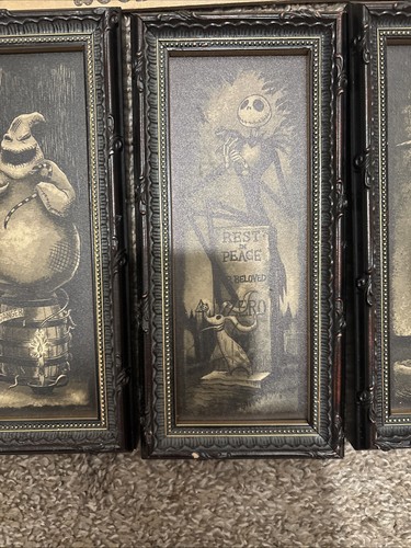 Disney Parks Exclusive The Nightmare Before Christmas Rustic Frame Wall Art Set - Picture 5 of 7