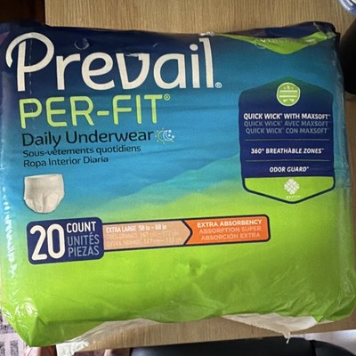 Prevail Per-Fit Daily Incontinence Pants XL Super Absorbency 20ct White