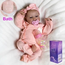 Washable Reborn Baby Dolls Full Body Vinyl Silicone Realistic Newborn Girl Doll