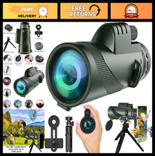 High-Powered 80x100 Monocular Telescope with Smartphone Adapter for Bird Watchin