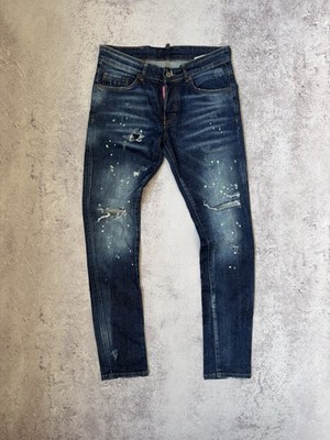 Dsquared2 Distressed Paint Splatter Slim Skinny Jeans Größe 46 Made In Italy ...
