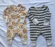 Tu Unisex Baby Babygrow Set 0–3M • 2 Pack Long Sleeve Ribbed Cotton