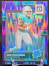 2022 Panini Optic Football Erik Ezukanma Purple Shock Rookie Card #239 Dolphins. rookie card picture