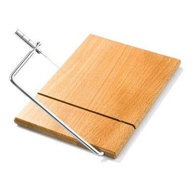 Wooden Cheese Cutting Board, Cheese Slicer Kit with Replaceable Stainless Ste...
