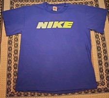 VTG NIKE GREY TAG LABEL T Shirt FLIGHT Jordan Era NEON SPELL OUT Made In USA Lrg