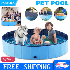 LARGE FOLDING PET BATH DOG SWIMMING POOL PORTABLE PADDLING BATH PUPPY BATHTUB UK