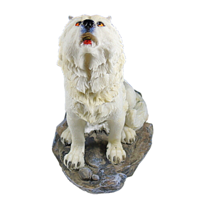 ICE ARMOR Howling Wolf Figurine - 9 Inch Tall Polyresin Statue Home Decor