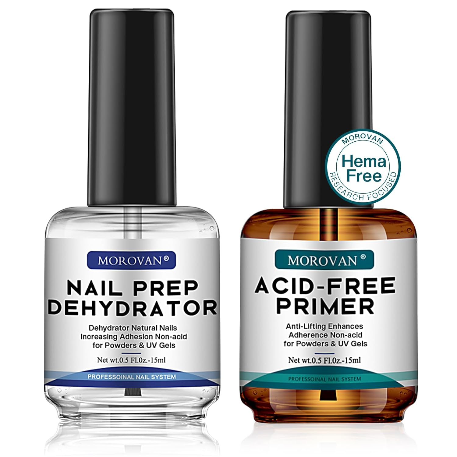 Professional Natural Nail Prep Dehydrate and Acid-Free Primer, Dehydrator for Ac