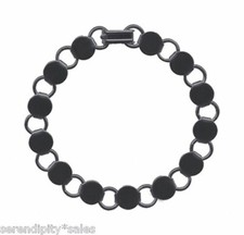 3 Gun Metal BLACK BRACELET FORMS BLANK Findings 13 round pads / discs 8.2" long
