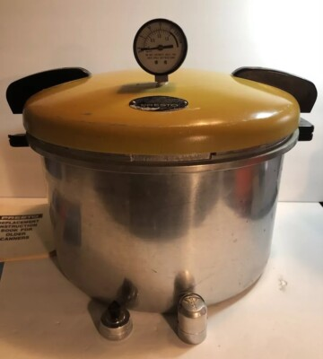 #ad Vintage PRESTO Pressure Cooker Canner 16Qt Harvest Gold 01 CA16H w Weight $89.95