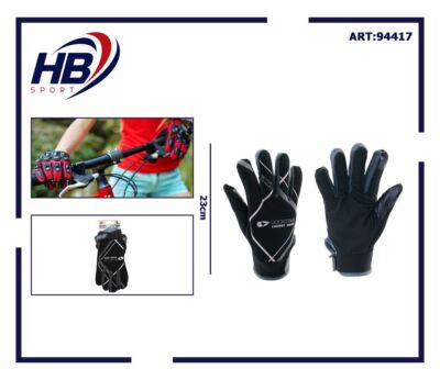 Guanti da ciclismo neri di mountain bike in poliestere