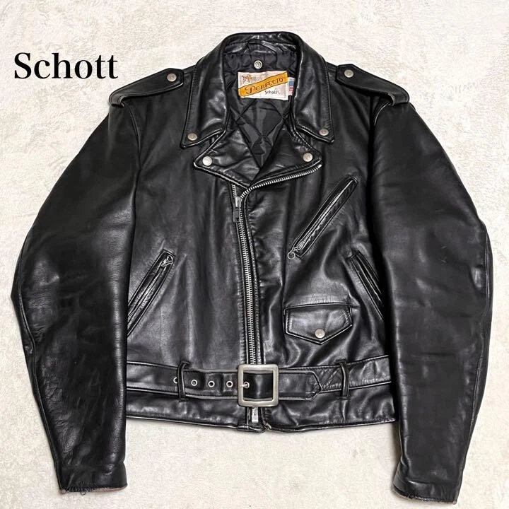 Schott Perfecto Double Leather Riders Jacket Size 42 Made in USA