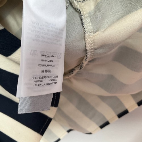 J. Crew Damen Medium asymmetrisch marineblau und weiß Rüschen gestreift Schößchen Top - Bild 4 von 6