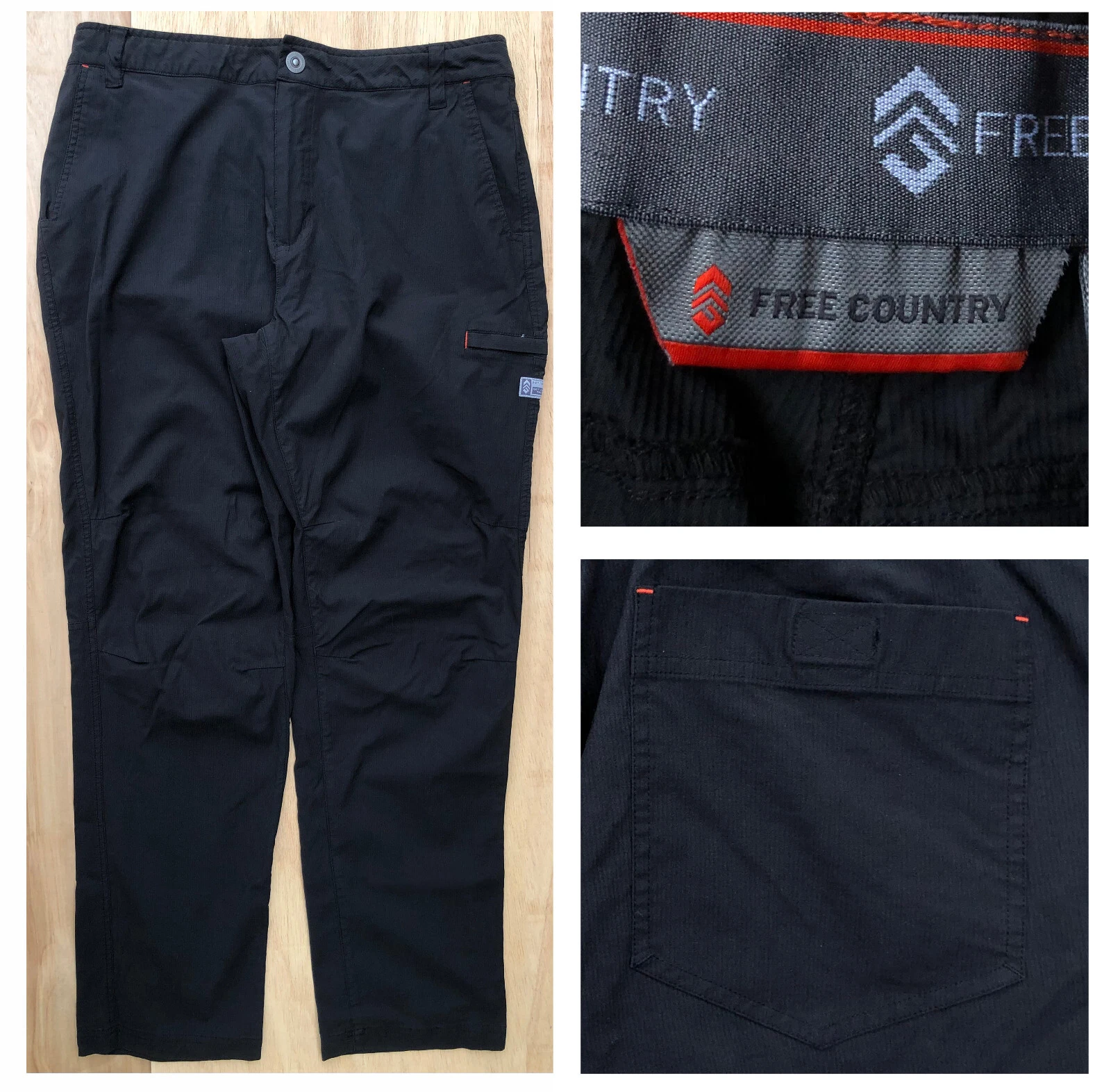 FREE COUNTRY Men’s Dark Gray Outdoors Hiking Pants sz 36W X 31L