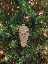 Wizardi Golden Glass Pinecone Christmas Ornament F07M7-4 LH76-23207 
