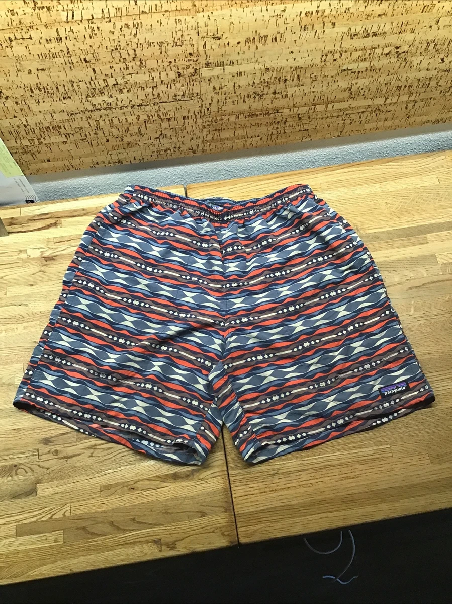 Patagonia Mens M 7 Baggies Shorts Coast Highway Multi Sumac MEDIUM Lining NN6