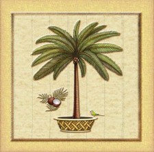 Ceramic Backsplash Tile Mural Floral Kitchen/Bathroom - Coconut Palm 1