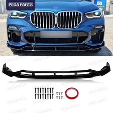 For 2019-2023 BMW X5 G05 M Sport GT Style Glossy Black Front Bumper Lip Splitter