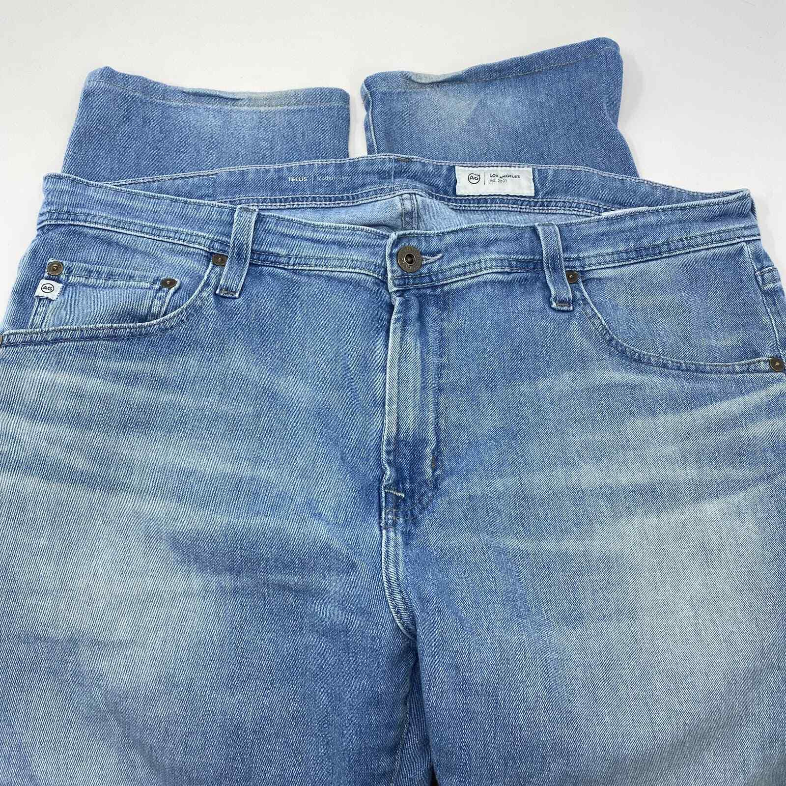 AG Adriano Goldschmied 38x26 "Tellis" Modern Slim Light Wash Blue Denim Jeans thumbnail 2