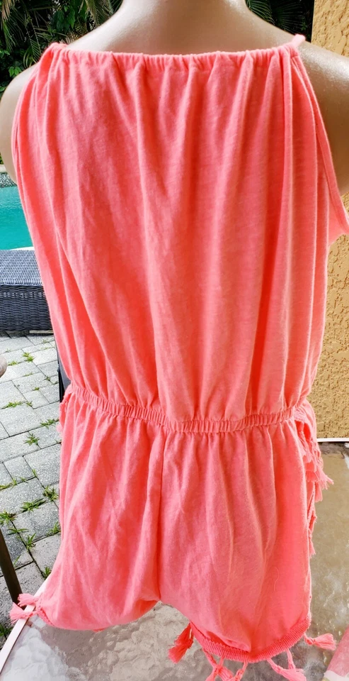 Victorias Secret CoverUp S Vintage Rosa Playa Mameluco Corto Jersey Algodón Melocotón Foto 2 de 4