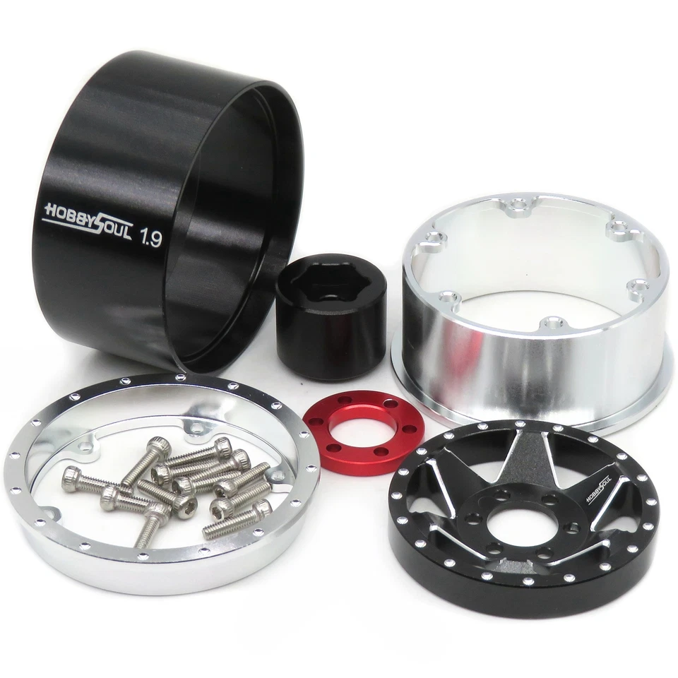 2x RC 1.9 Beadlock Wheels Adjustable Offset 1.9 Rims For 1/10 Crawler SCX10 TRX4 - Image 3 of 4