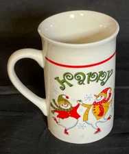 Happy Dancing Snowmen Christmas Ceramic Coffee and Hot Chocolate Mug 10oz