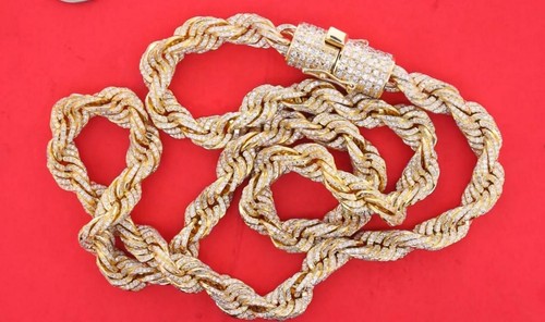 10k Solid Rope Chain 6000 Diamonds 
