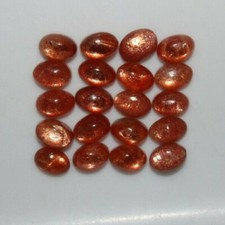 Natural Sunstone 6x4mm Flat Back Oval Cabochon Loose Gemstone s