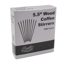 🔥NEW Berkley Square Wood Beverage Stirrers, 5.5", Natural, 1,000/pack 9041290🔥