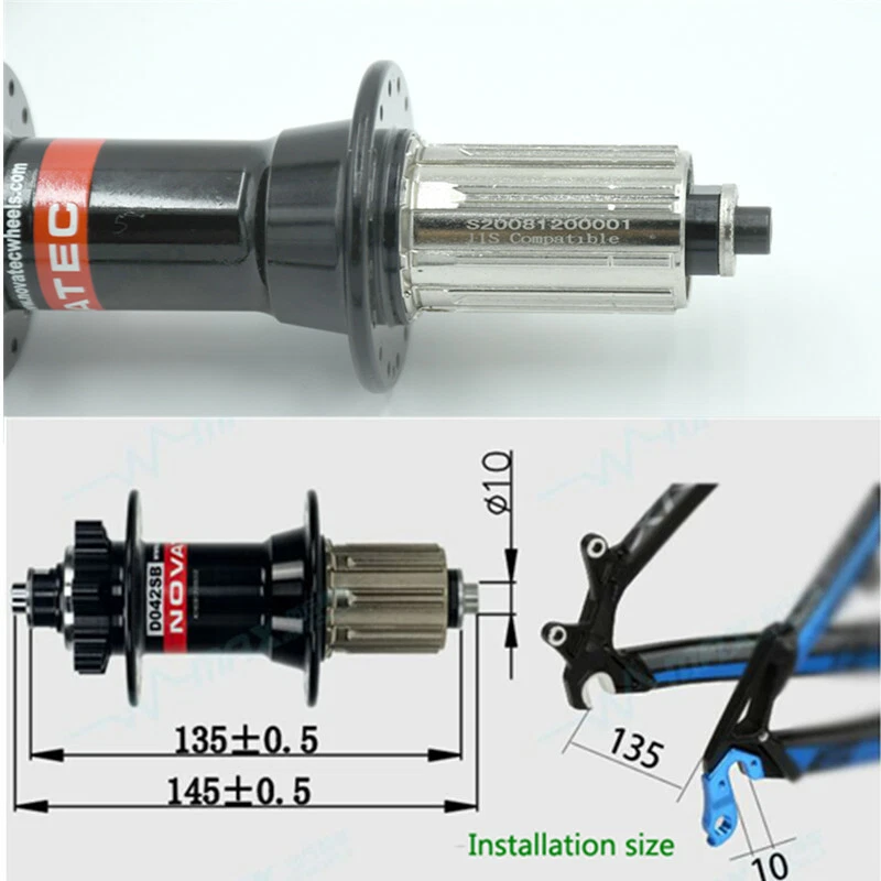 NOVATEC D041/D042SB Bicycle Hubs 4 Bearings Disc brake MTB Hub 28/32H - Image 3 of 4