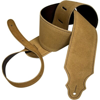 Franklin Strap 3'' Purist Suede Guitar Strap Honey with Brown Stitching