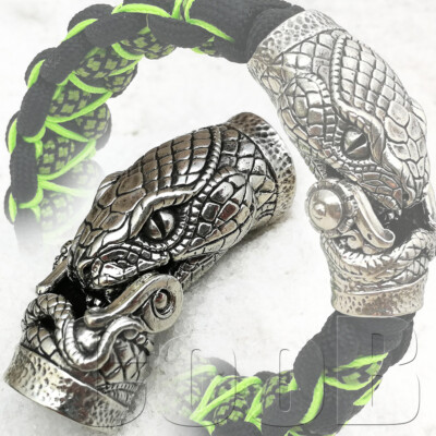 CooB Silver Paracord Buckle Shackle Lock SNAKE PYTHON VIPER for Bracelet Bead