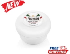 PRORASO 150ml Shaving Soap In A Bowl White For Sensitive Skin With Green Tea