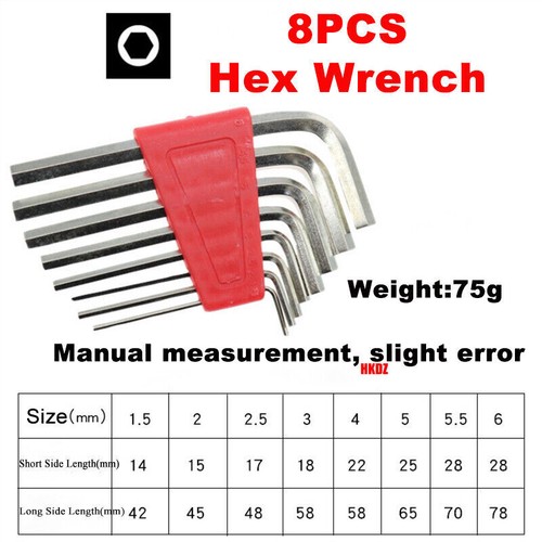 M2~M8 Metric Hexagonal Key 0.9mm~4mm All SizesShort Arm Allen Keys Hex Wrenches - Picture 5 of 20