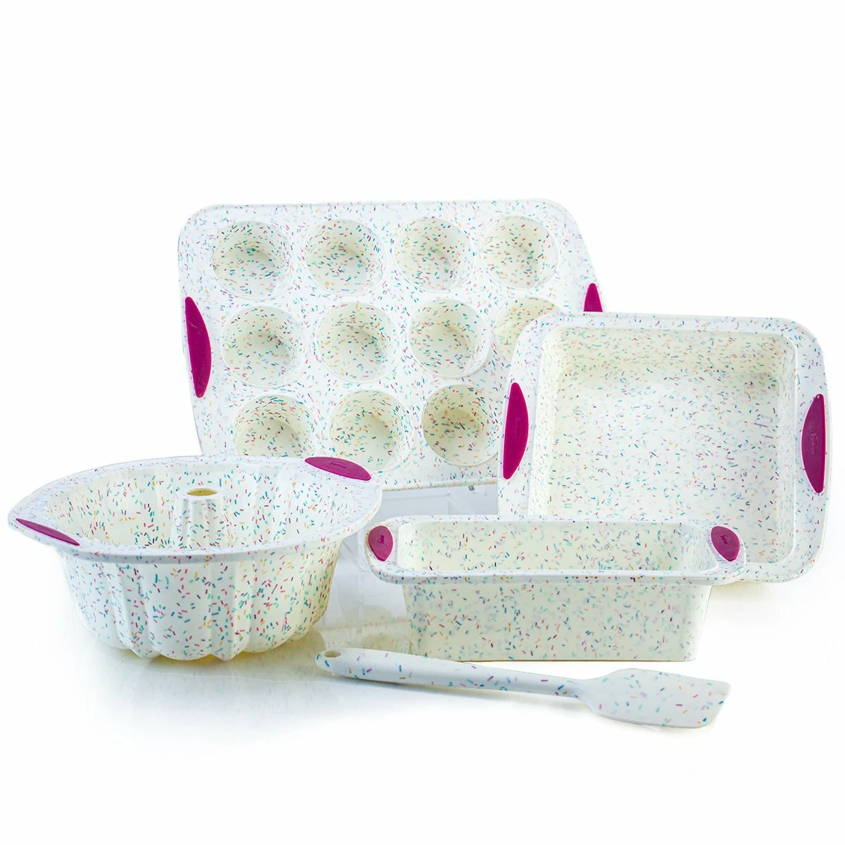 Trudeau Confetti Silicone Baking Set | White