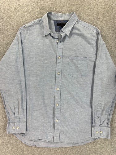 Banana Republic Soft Wash Tailored Slim Fit Button Down Shirt (Men's Large) Blue