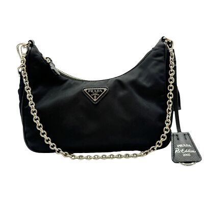 Authentic PRADA RE-Edition 2005 Shoulder Bag 1BH204 Black Authentic PRADA RE-Edition 2005 Shoulder Bag 1BH204 Black